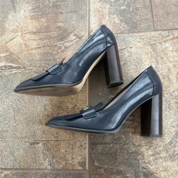 Nine West Navy Blue Heeled Loafers - Picture 4 of 7